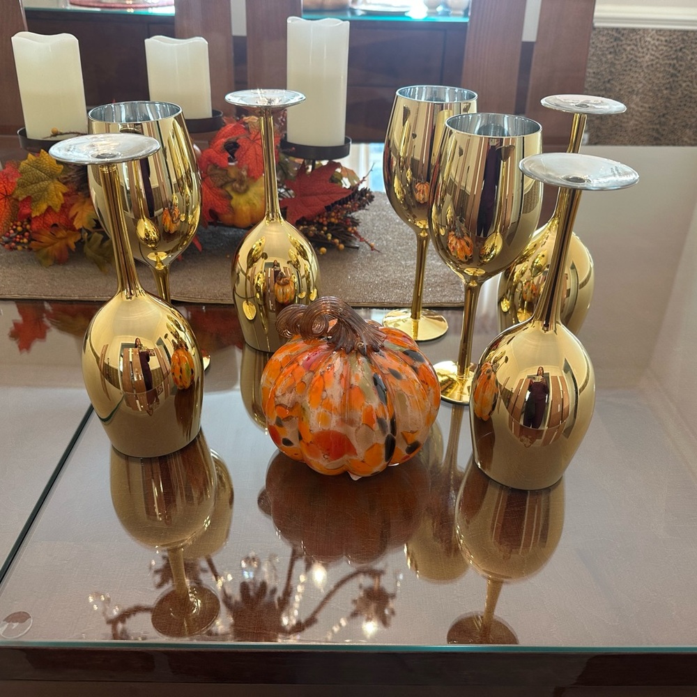 Gold stemware - Picture 7 of 8